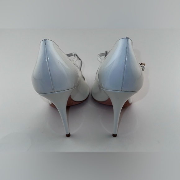 NWOB Sebastian Milano White Patent Leather Cage Heels Size 38 - Picture 4 of 6